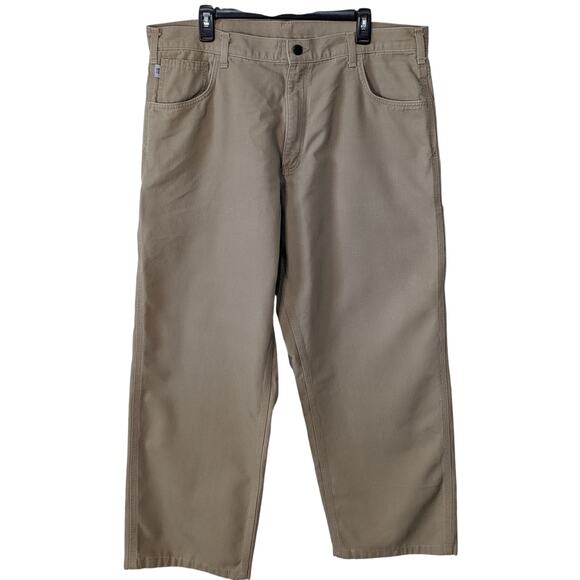 Carhartt Khaki NFPA 2112 Flame Resistant Work Pants Multiple Pocket Size 40W 32L - Picture 1 of 11